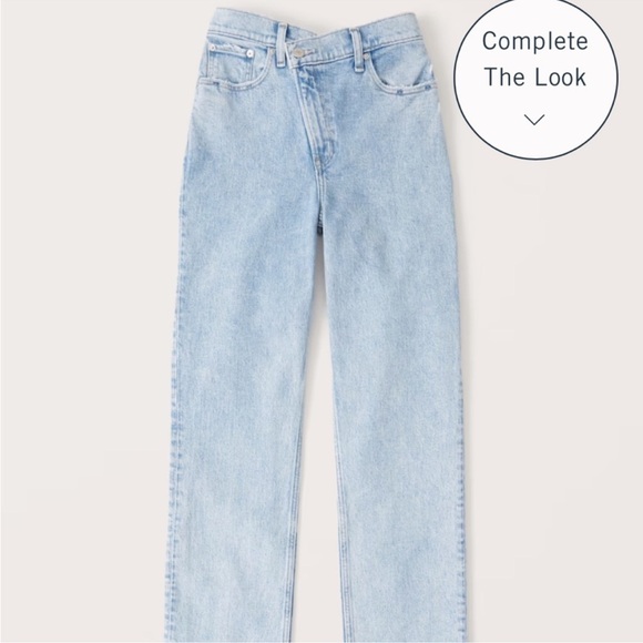 Abercrombie & Fitch criss cross 90’s straight jeans in light blue, size 23 (000) - Picture 1 of 2
